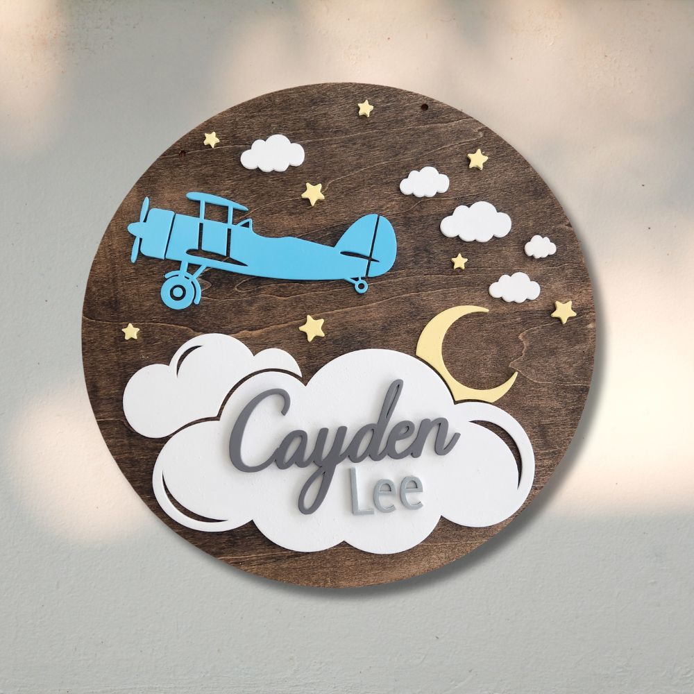 Custom Baby Name Sign for Nursery Decor for Kids Bedroom - BigKer Creations