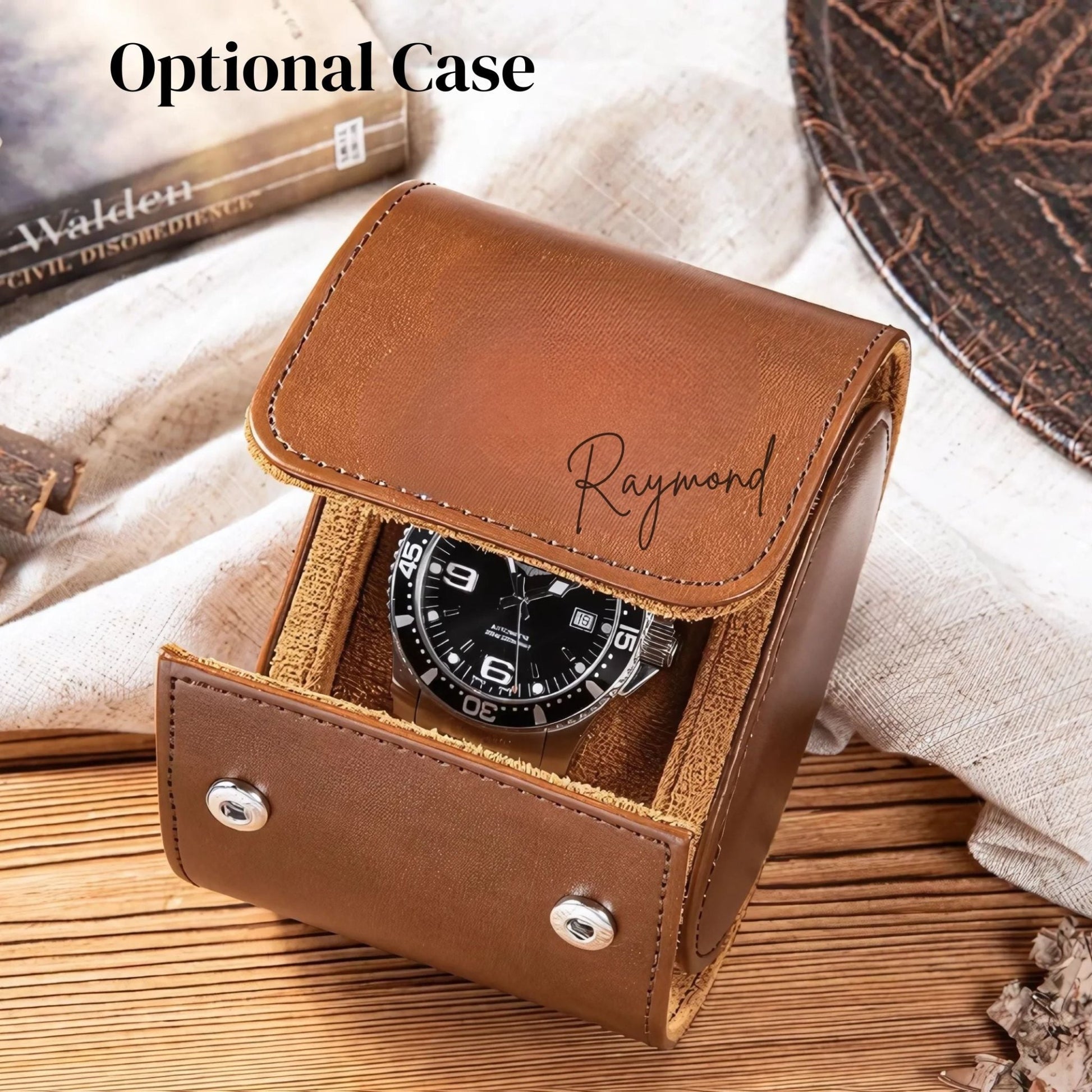 Custom Men Wood Watch Engraved Watch for Dad Personalized Husband Gift Wood Watch Box Groomsmen Gift Anniversary Gift for Him Boyfriend Gift - Giftable Moments CA
