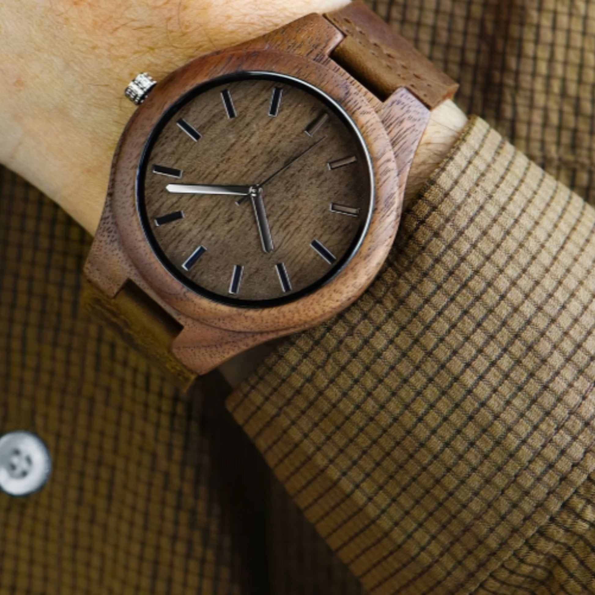 Custom Men Wood Watch Engraved Watch for Dad Personalized Husband Gift Wood Watch Box Groomsmen Gift Anniversary Gift for Him Boyfriend Gift - Giftable Moments CA