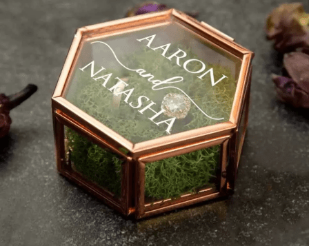 Custom Ring Box Proposal Engagement Ring Box Geometric Wedding Keepsake - BigKer Creations