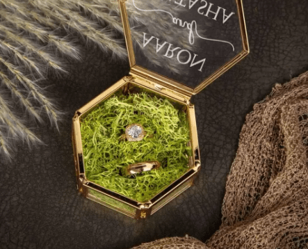 Custom Ring Box Proposal Engagement Ring Box Geometric Wedding Keepsake - BigKer Creations