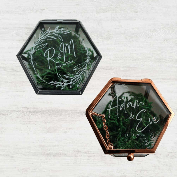 Custom Ring Box Proposal Engagement Ring Box Geometric Wedding Keepsake - BigKer Creations