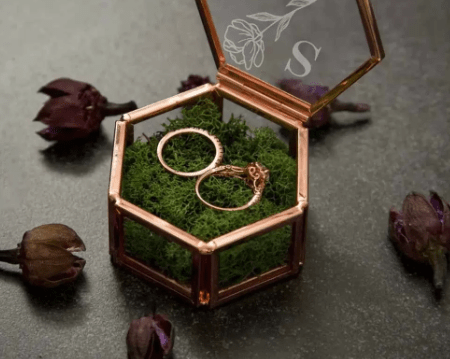 Custom Ring Box Proposal Engagement Ring Box Geometric Wedding Keepsake - BigKer Creations