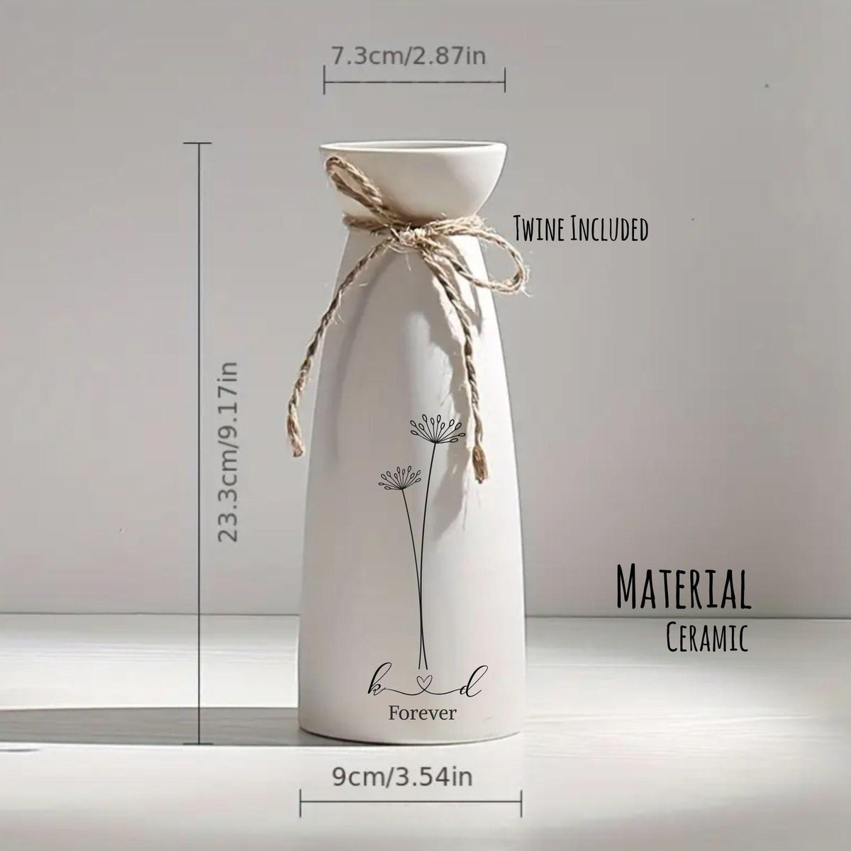 Personalized Flower Vase Engraved Wedding Vase Ceramic Home Decor Bridal Shower Vase Bridal to Be Centrepiece Farmhouse Flower Vase for Mom