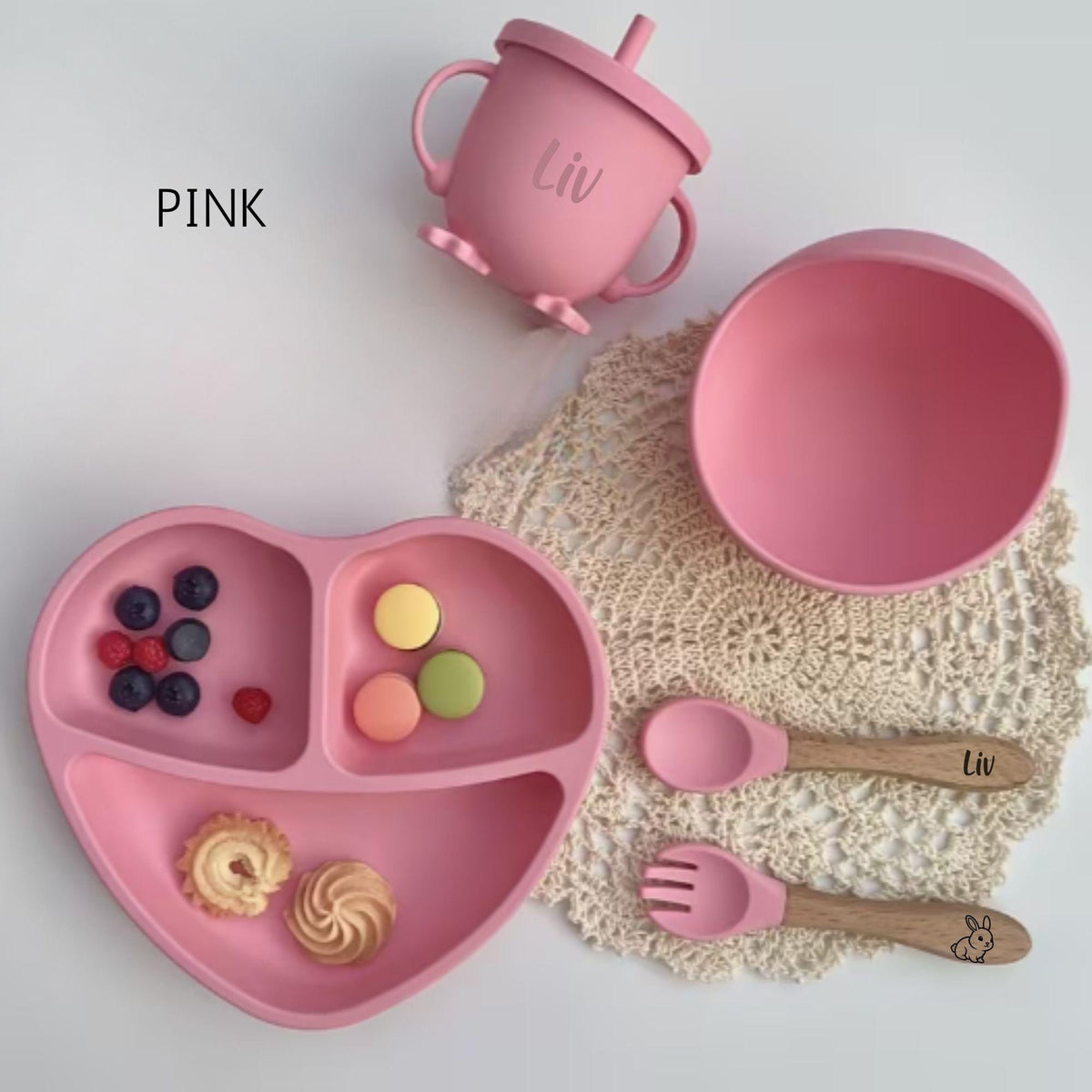 Personalized Baby Feeding Set for Toddler Fist Birthday Gift for Baby Shower Eco-Friendly Weaning Set