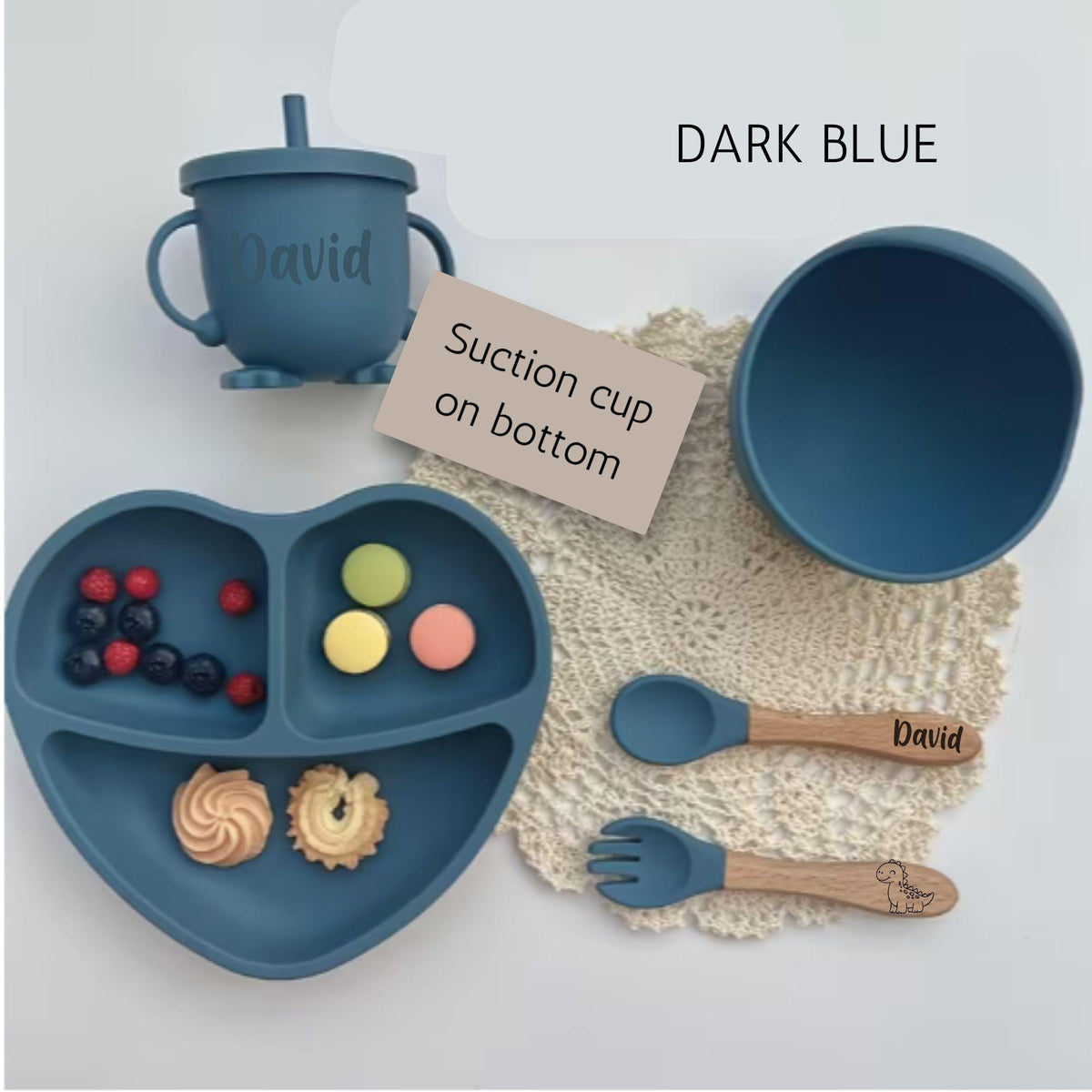 Personalized Baby Feeding Set for Toddler Fist Birthday Gift for Baby Shower Eco-Friendly Weaning Set