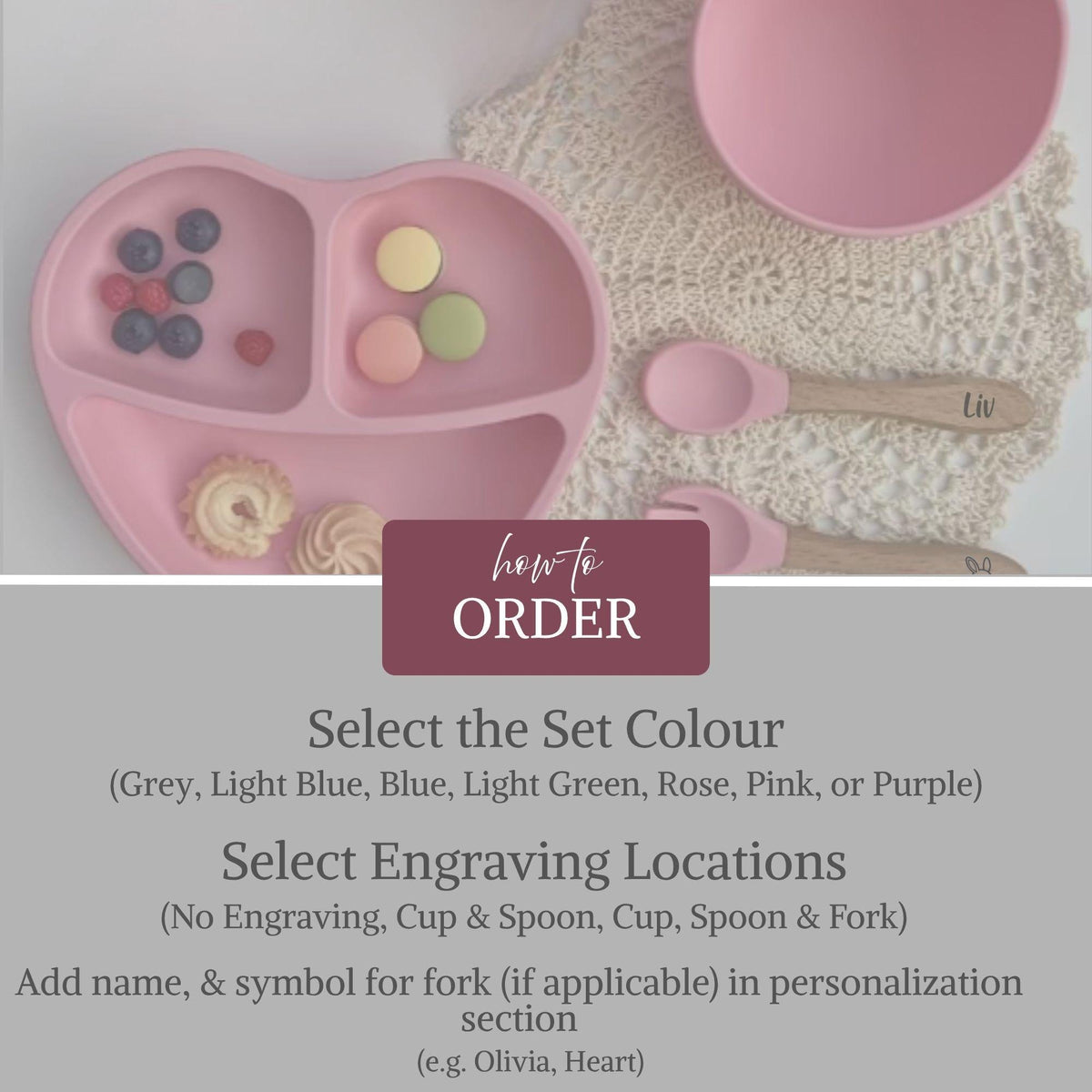 Personalized Baby Feeding Set for Toddler Fist Birthday Gift for Baby Shower Eco-Friendly Weaning Set
