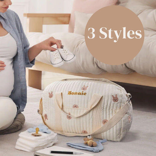 New Mom Gift for Baby Diaper Bag for Baby Shower Gift Bag for Hospital Personalized Baby Keepsake for Expecting Mom Baby Christening Gift - BigKer Creations